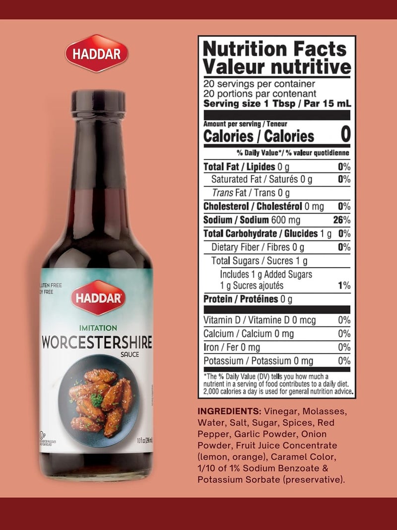 Haddar Vegan Friendly Imitation Worcestershire Sauce 10oz (2 Pack) - Gluten Free, Soy Free, Kosher for Passover - Image 2